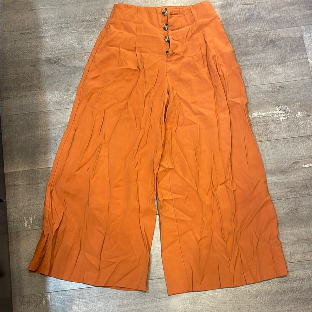 Zara Orange Wide Leg Pants